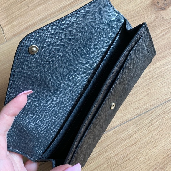 Coach Long Black Pebble Leather Wallet - Picture 2 of 4